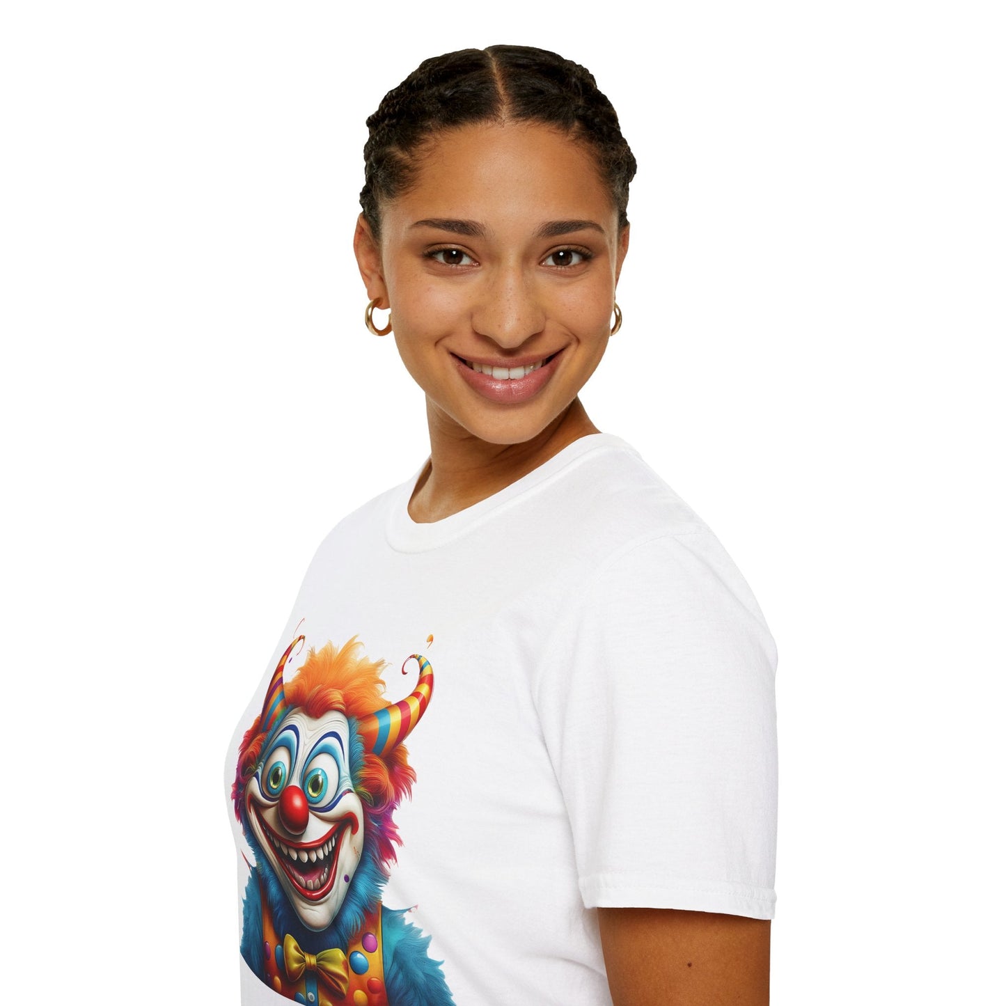 Unisex Clown Shirt Circus Tee Funny Man Shirt Scary Man Shirt Gildan Softstyle 64000