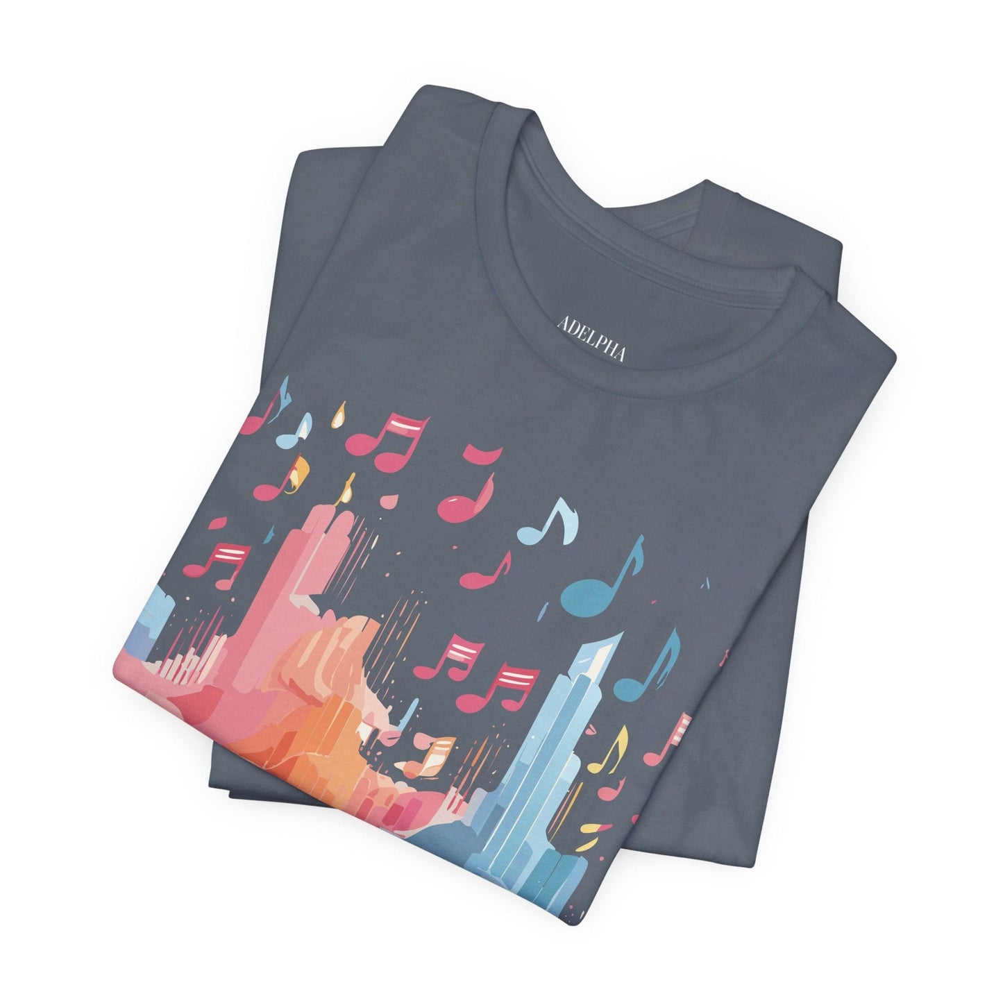 Music Graphic Unisex 100 Cotton Vintage Art with Musical Elements Tee 23