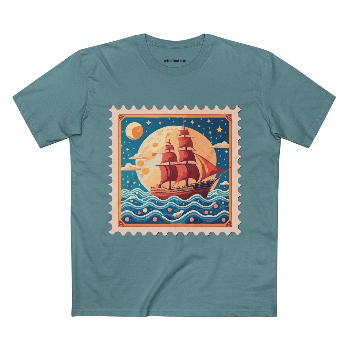 Stamp Shirt Postage Stamp Shirt Unisex Premium Cotton Tee Retro2Nova Original Art Design