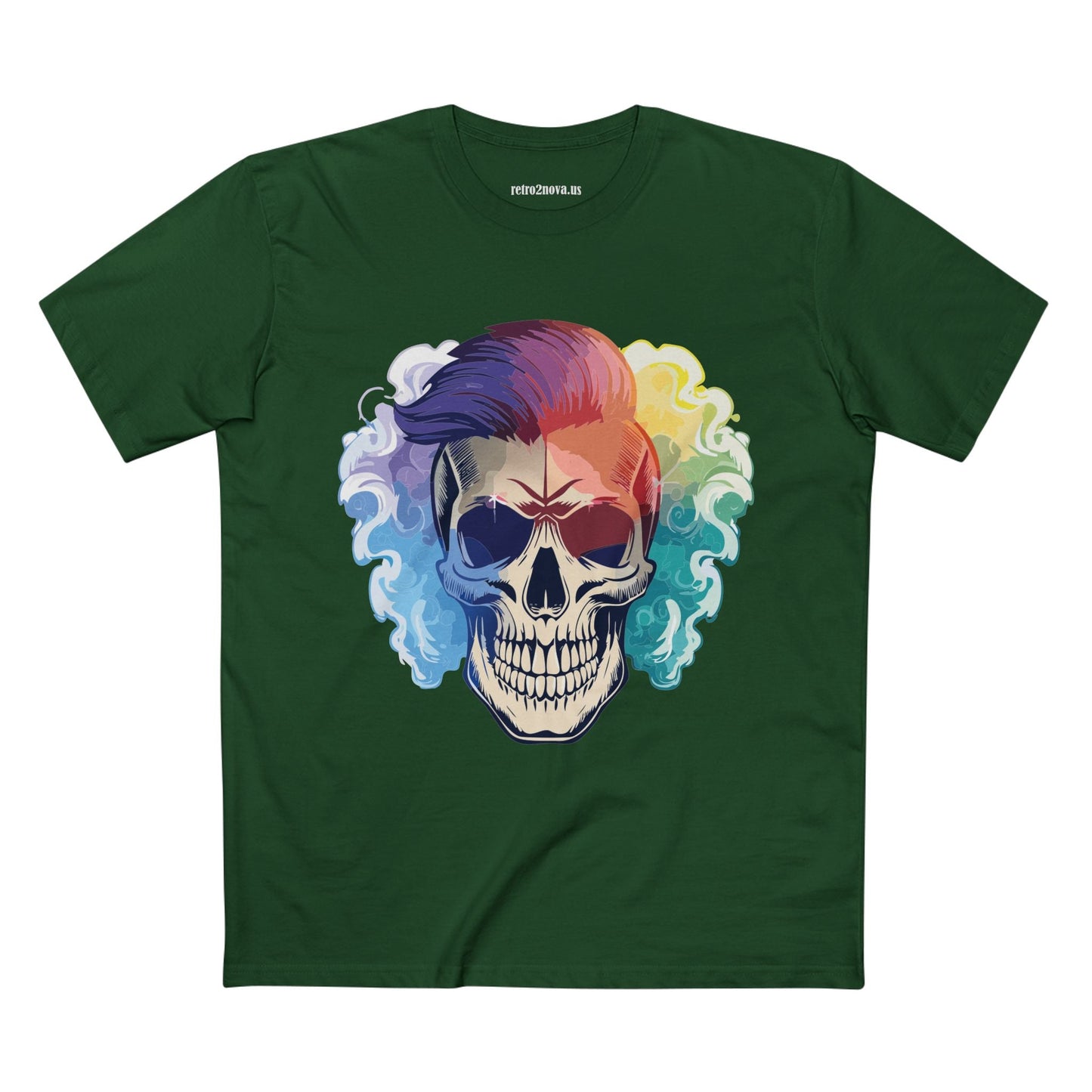 Retro2Nova Skull Shirt Unisex Premium Cotton Tee With Original Art Design Skeleton Graphic