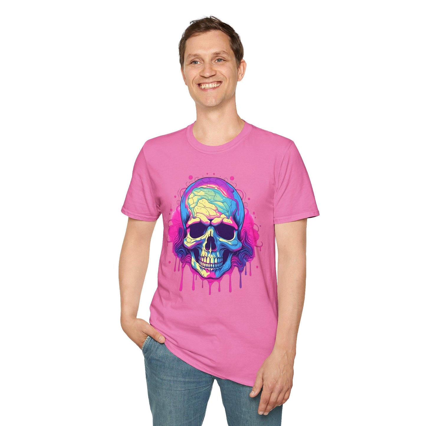Skull Tee Shirt Unisex Skeleton Design Gildan Softstyle 64000 Ring Spun Cotton Tee