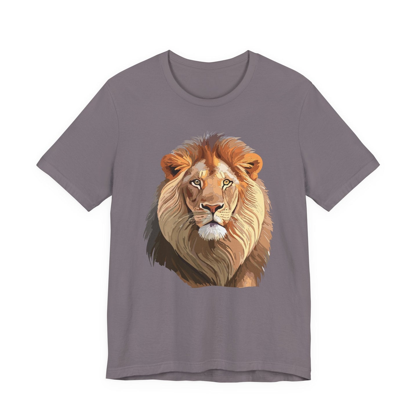 Safari Lion Head Illustration T-Shirt Unisex Cotton Realistic Lion Portrait Tee 3