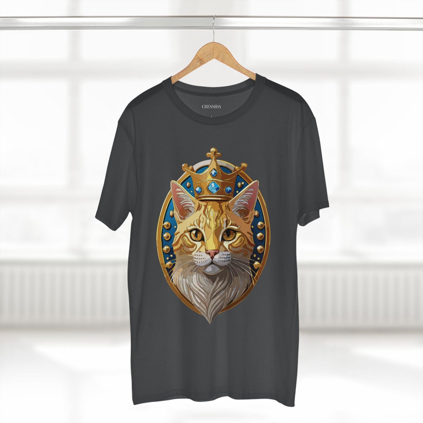 Cat Graphic Unisex 100 Cotton Tee With Unique Animal Golden Medallion Art Design 15