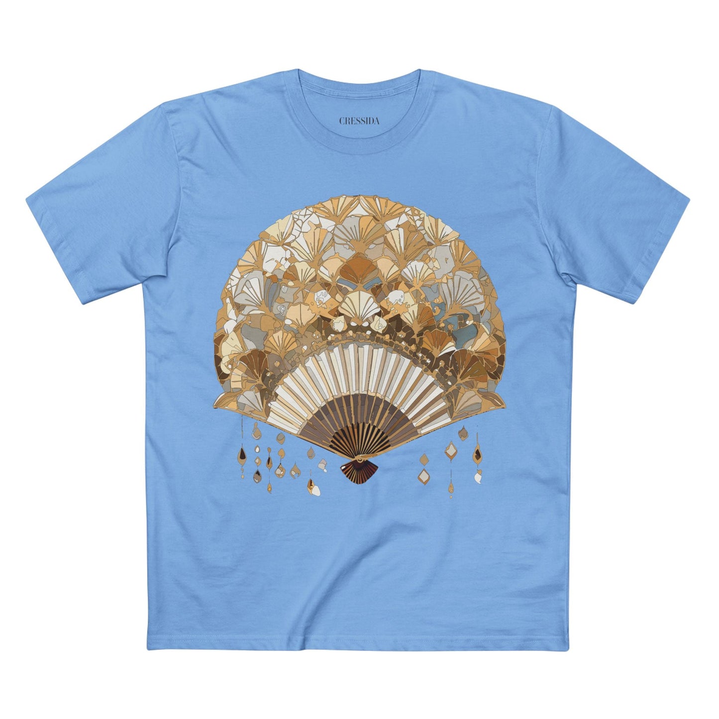 Antique Fan Graphic Design T-Shirt Unisex 100 Cotton Floral Carnival Artwork Tee 10