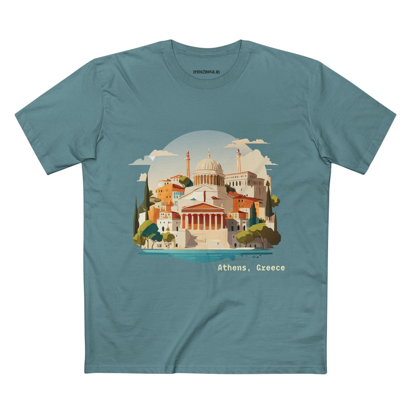 Greece Travel Shirt Unisex Premium Cotton Tee With Original Art Design From Retro2Nova