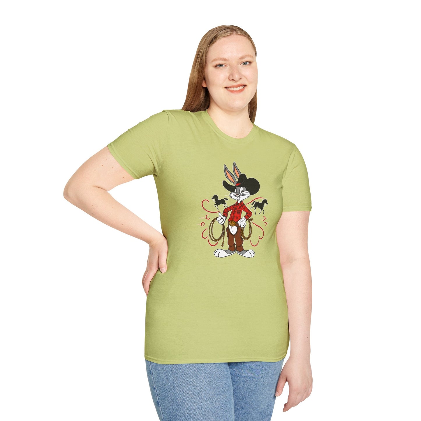 Bugs Bunny Unisex T Shirt Cartoon Design Graphic Tee Gildan Softstyle 64000 Artwork
