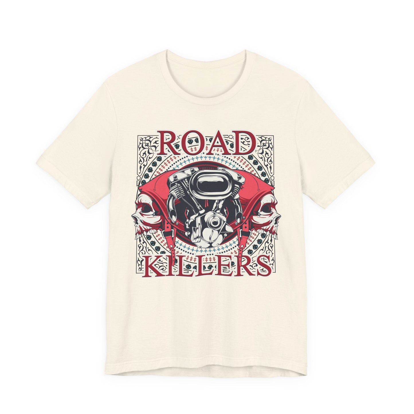 Dark Road Motorcycle Helmet Skull Tee Biker graphic t-shirt G-1