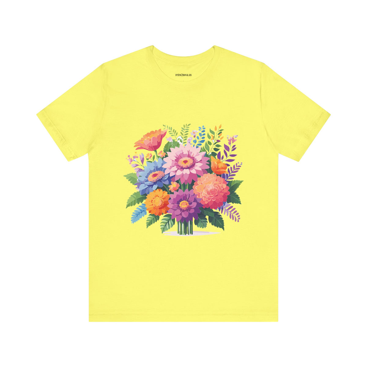Floral Graphic Unisex Cotton Bella+Canvas Tee with Flowers Design ab15