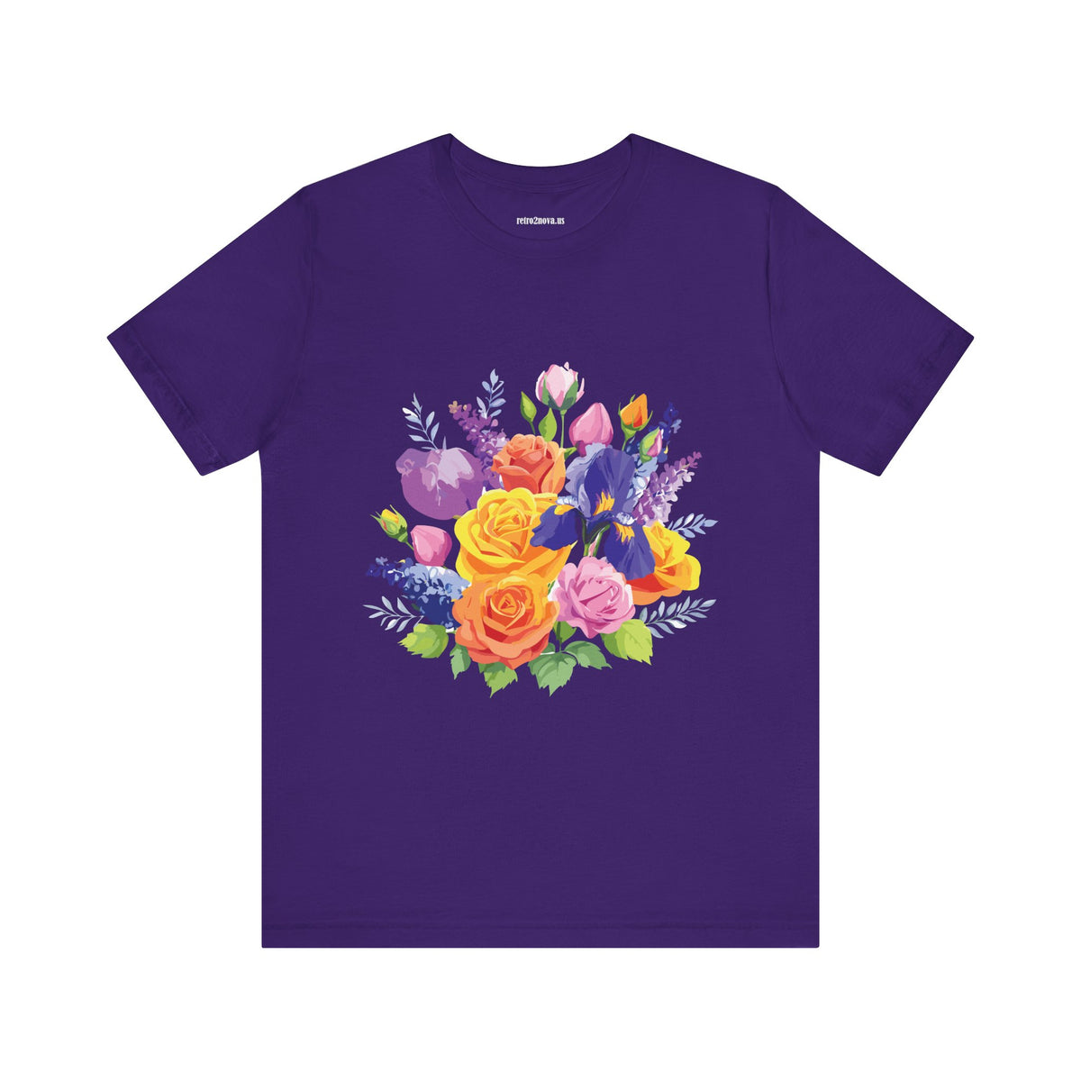 Floral Graphic Unisex Cotton Bella+Canvas Tee with Flowers Design ab103