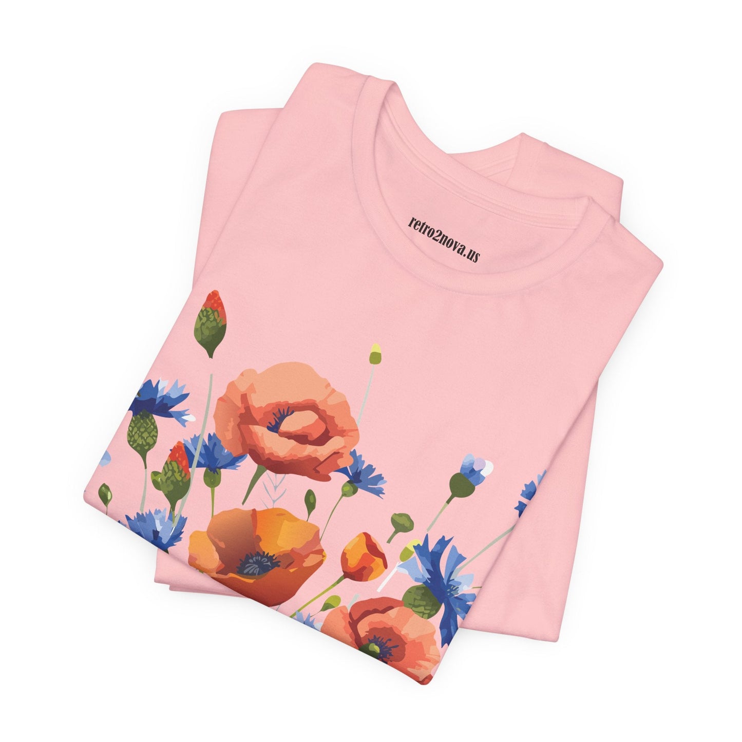 Unisex Floral Shirt Floral Print Tee Lightweight Breathable Fabric Short Sleeve Casual Wear