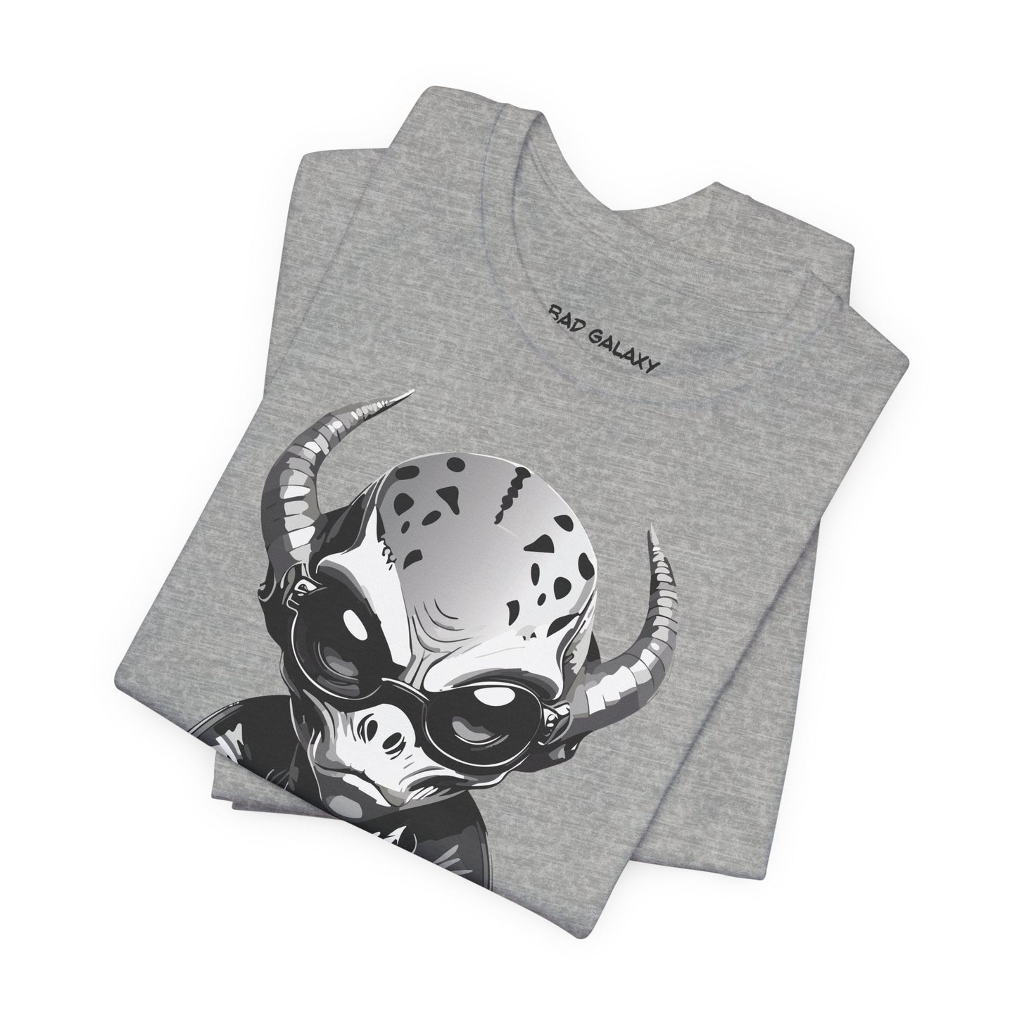 Alien Graphic Tee Shirt From Bad Galaxy Made To Order In USA 100 Percent Cotton Eco Friendly Inks