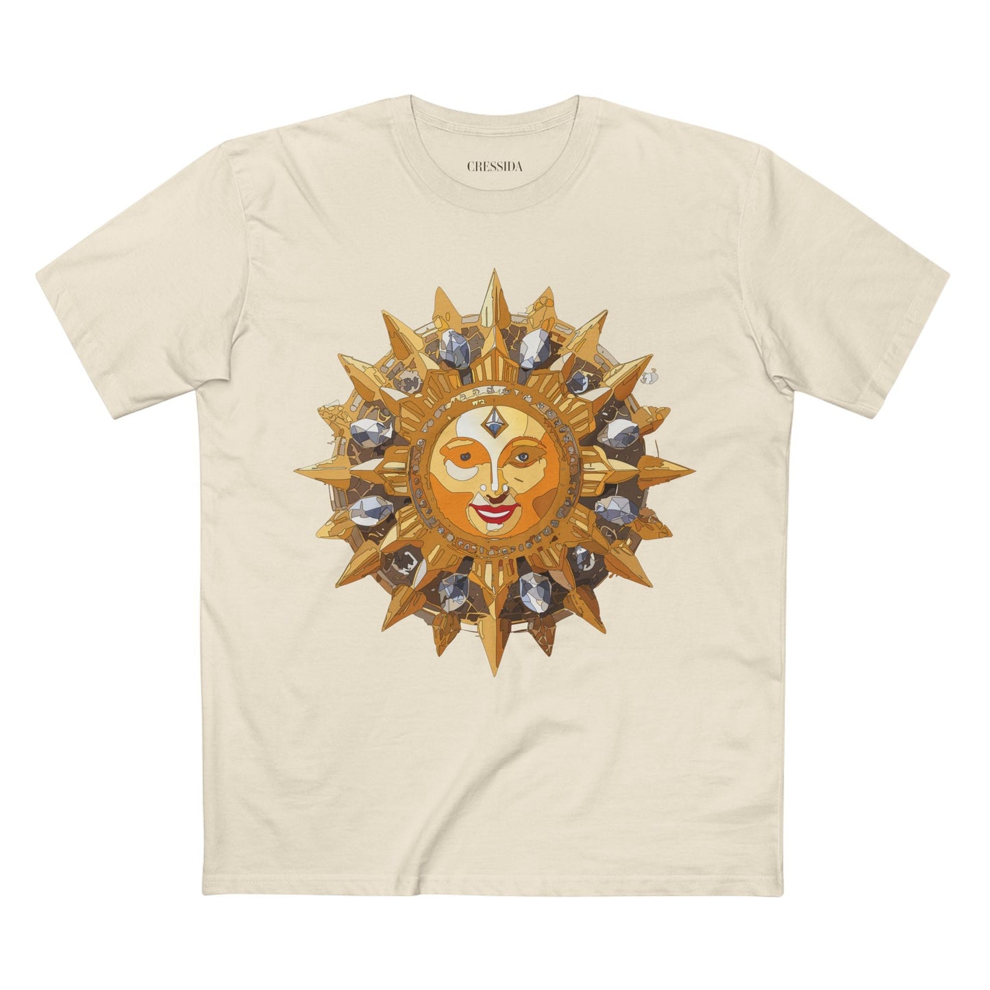 Gold Sun Graphic Unisex 100 Cotton T-Shirt with Golden Art Design 13