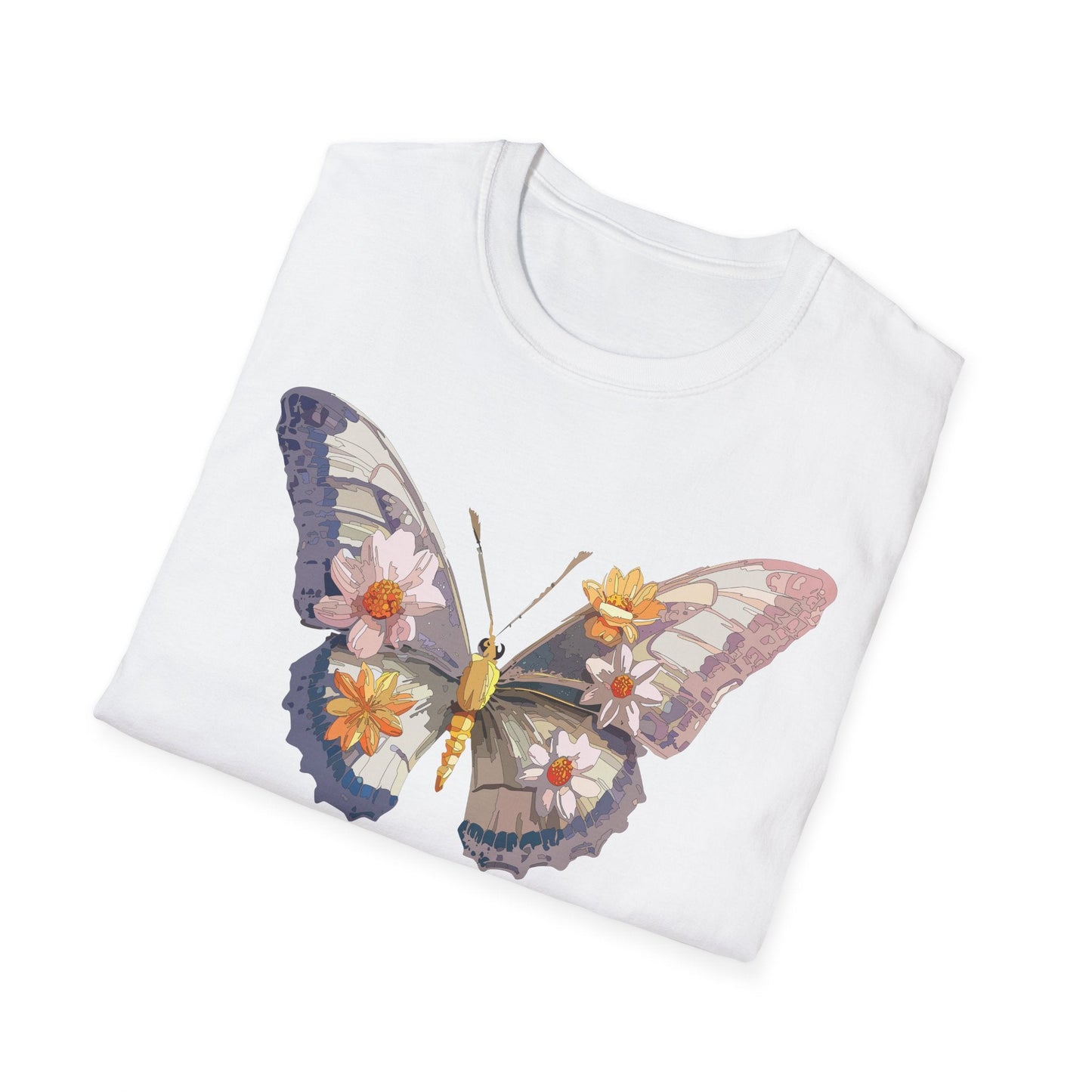 Butterfly Shirt Unisex Short Sleeve Tee Monarch Butterfly Design Gildan Softstyle 64000