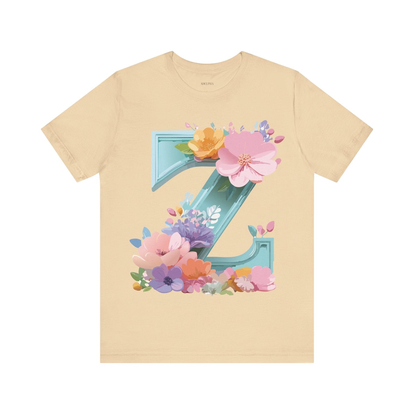 Letter Z Shirt Graphic Tee Unisex Jersey Short Sleeve Premium Vintage Inspired Artwork Adelpha