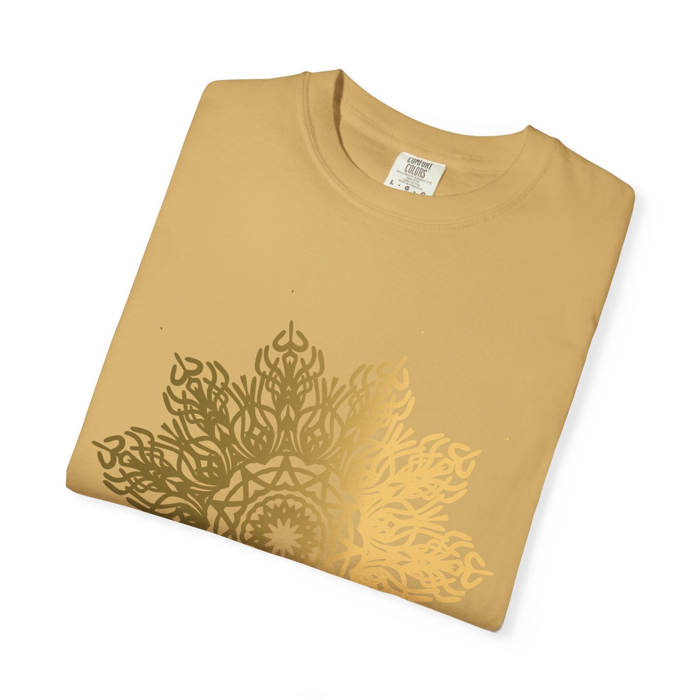 Unisex Garment Dyed Cotton T-Shirt with Mandala Graphic Design