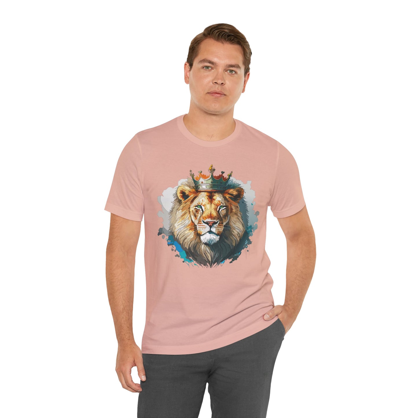 Unisex King Lion Tee, Animal Shirt, Tee Shirt with Lion, Crown T-Shirt, Animal King Tees, Crown Shirt, Safari T-Shirt 3