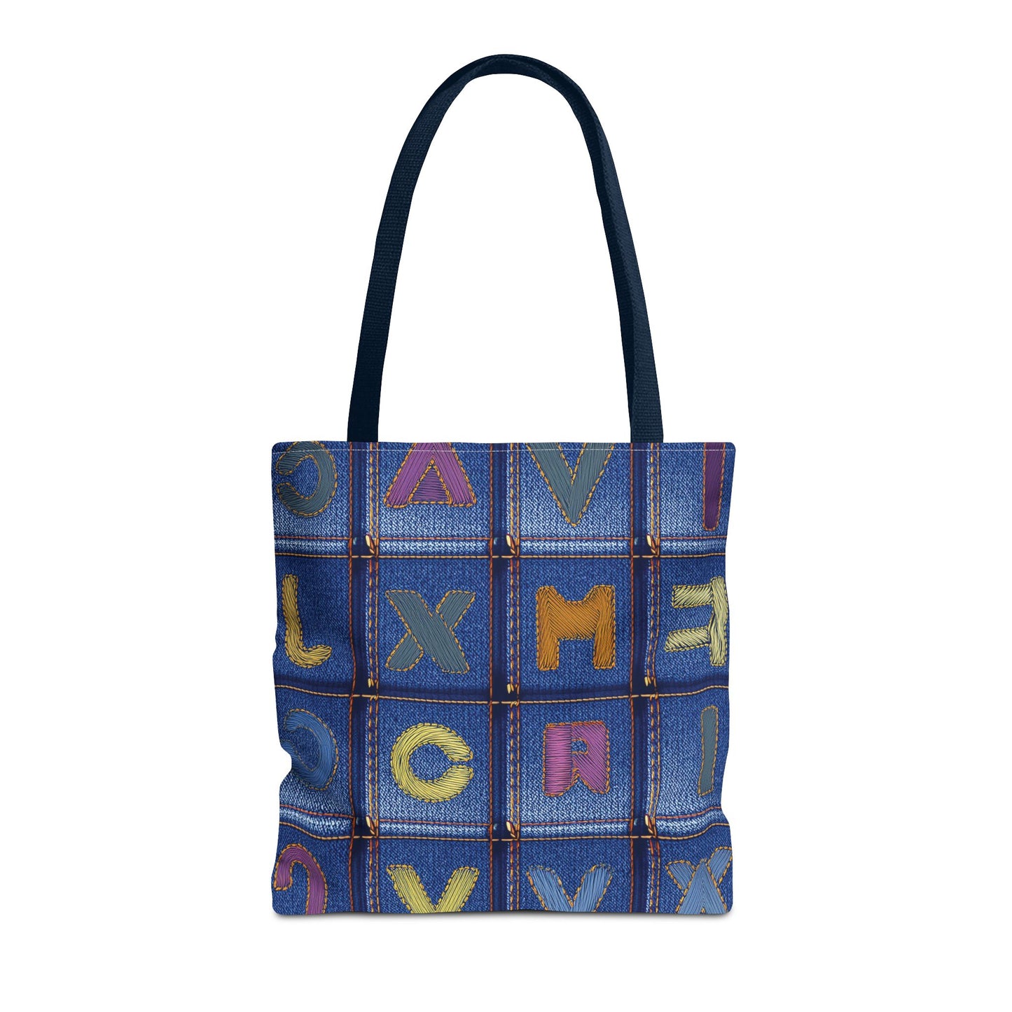 Denim Fabric Imitation Print Unisex Canvas Bag Poly Spun 3 Sizes Tote Bag 187-5