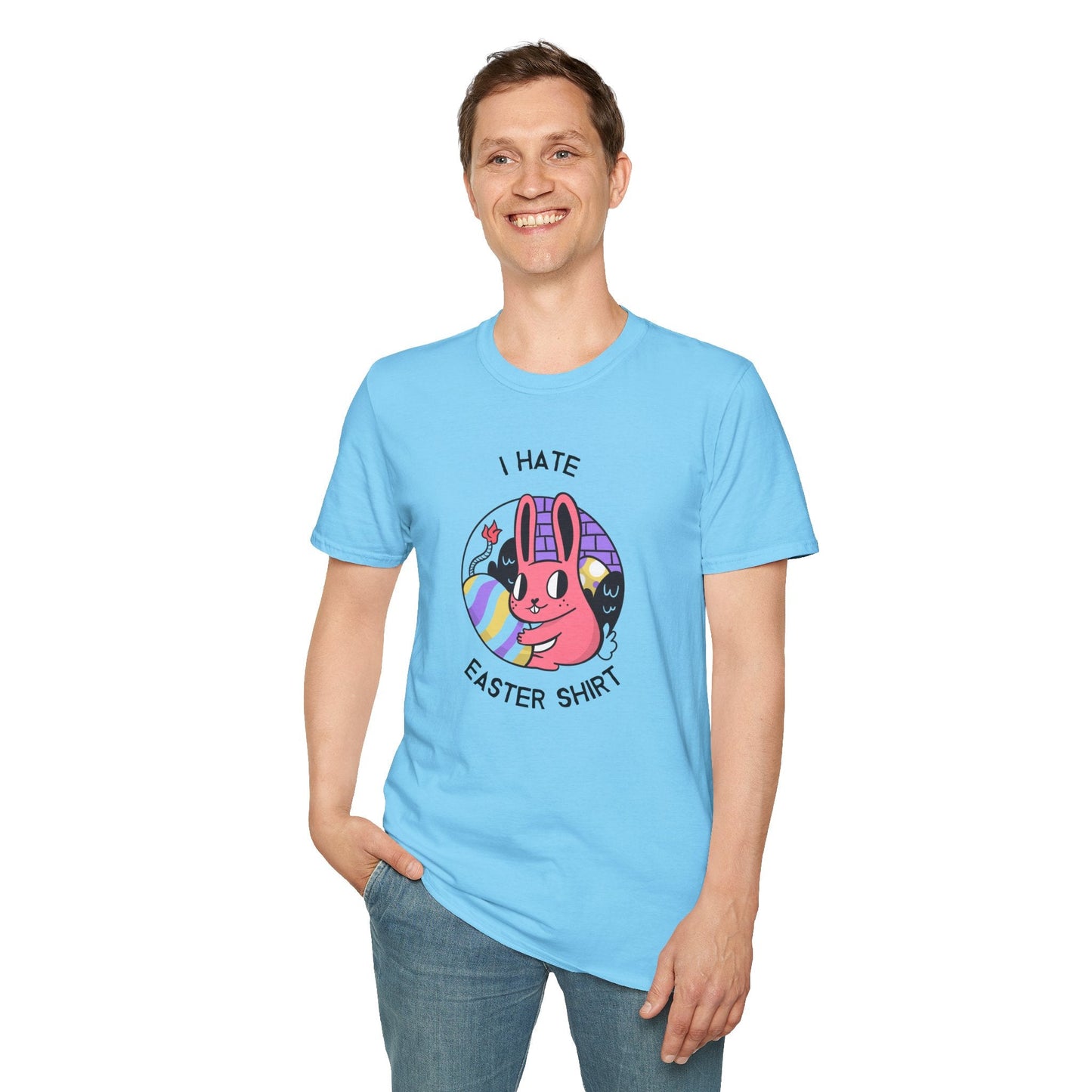 Funny Easter T Shirt Unisex Gildan Softstyle 64000 Easter Design Tee With Signature Print
