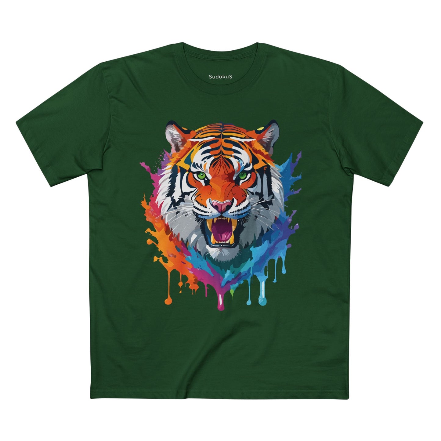 Tiger Graphic Unisex 100 Cotton Staple Tee with Animal Design Artwork 33