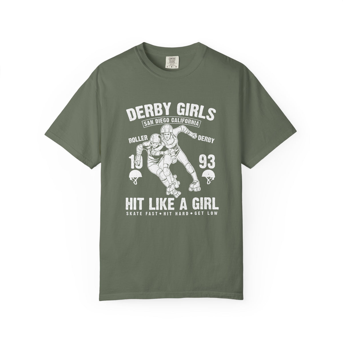 Derby-Girls Roller San Diego California Unisex Comfort Colors Garment-Dyed Heavyweight 100 Cotton Art Design T-Shirt w92