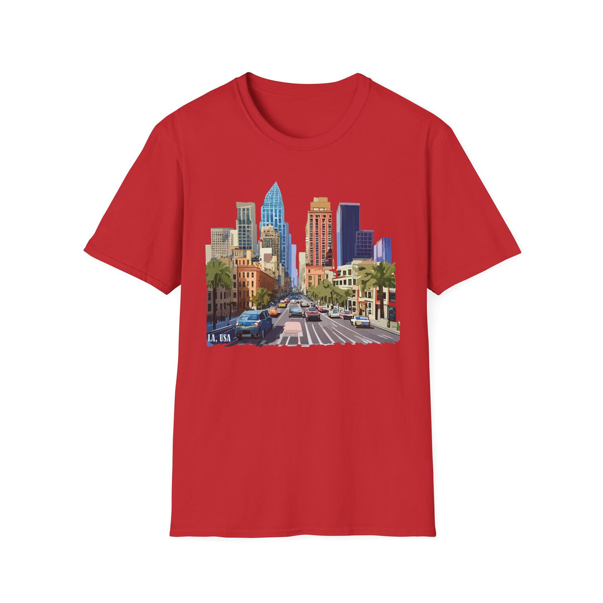 Los Angeles City Skyline T-Shirt | Urban Downtown Street Scene