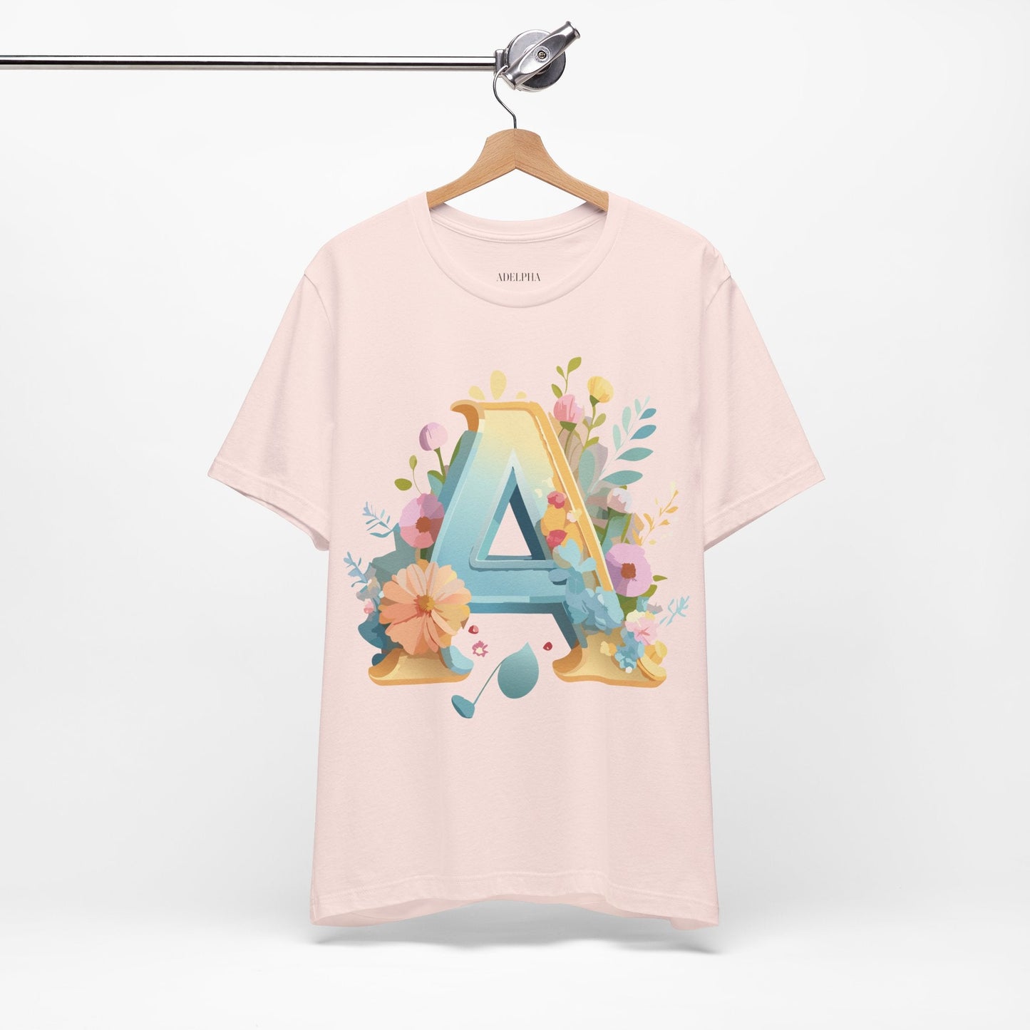 Letter A Shirt Graphic Tee Unisex Vintage Inspired Adelpha Art Jersey Short Sleeve