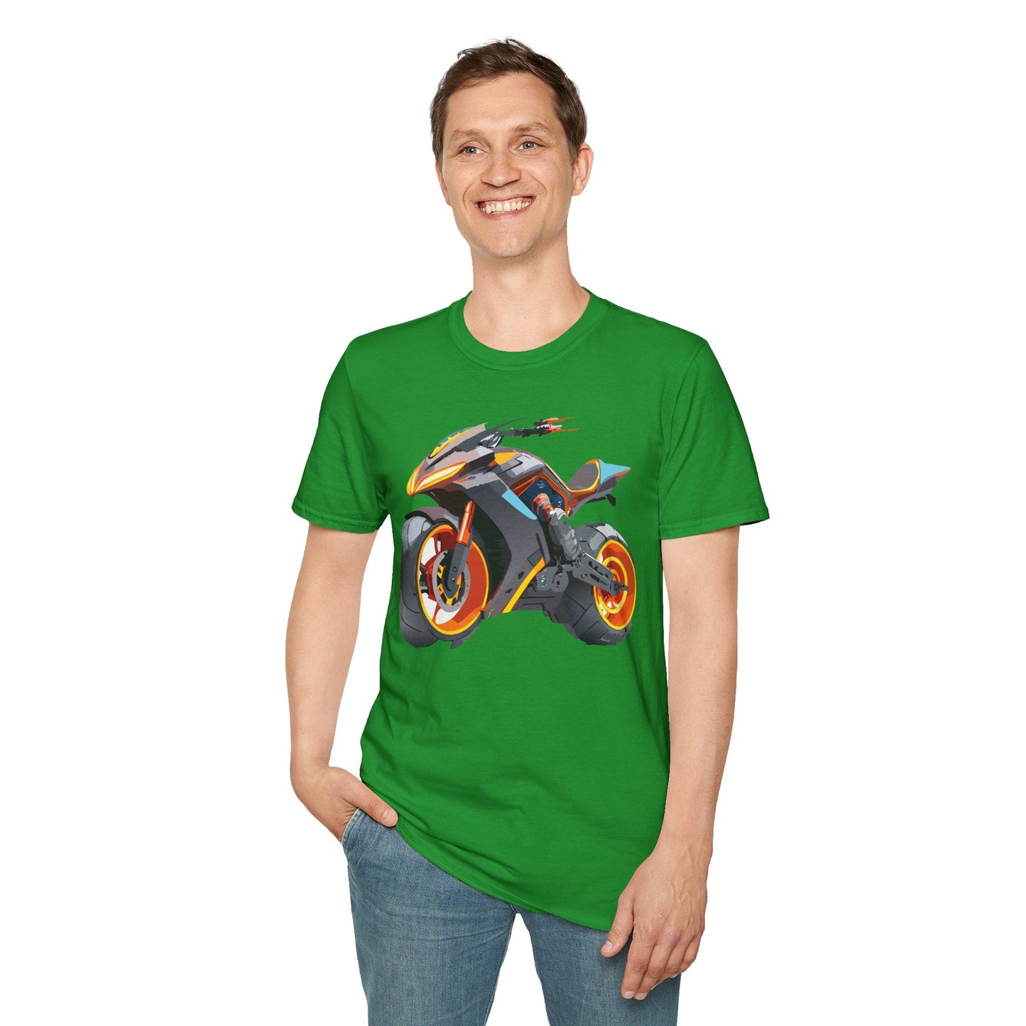 Unisex Bike T Shirt With Motorcycle Graphic MTB Tee Cotton Softstyle Comfort For Riders