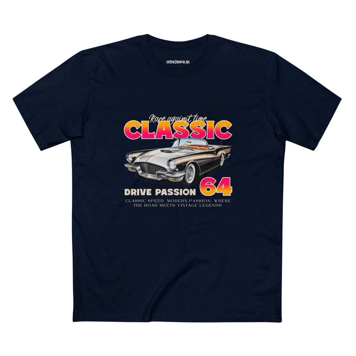 Retro Car Vintage Graphic Tee Staple Unisex 100 Cotton Tee Shirt - RC-16