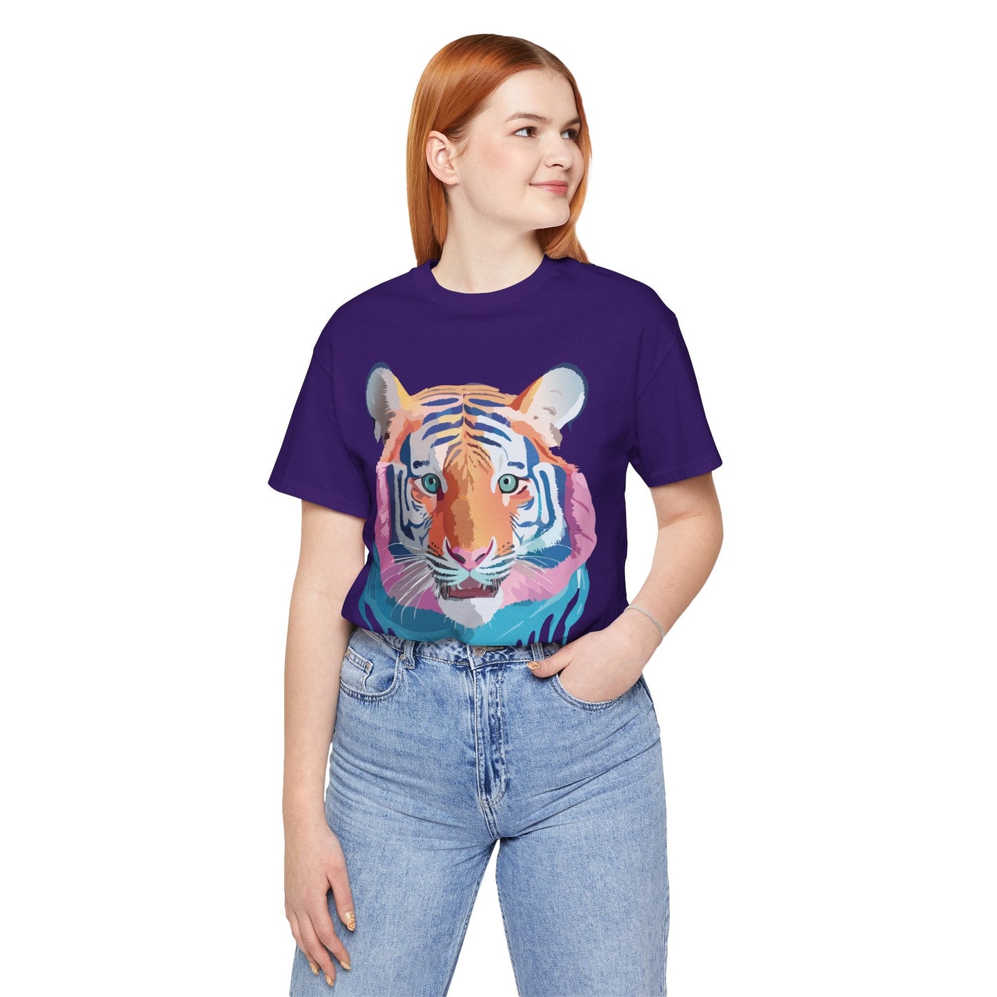 Tiger Graphic Unisex 100 Cotton Vintage Art with Animal Tee 17