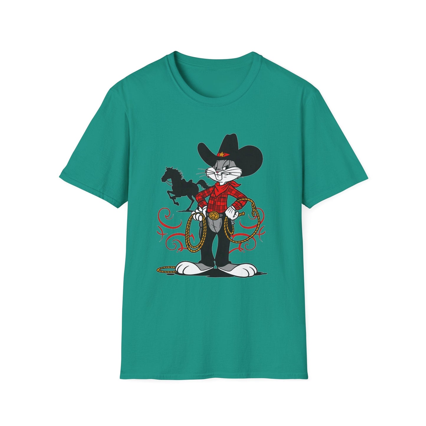 Bugs Bunny T Shirt Unisex Cartoon Tee Softstyle 64000 100 Percent Ring Spun Cotton
