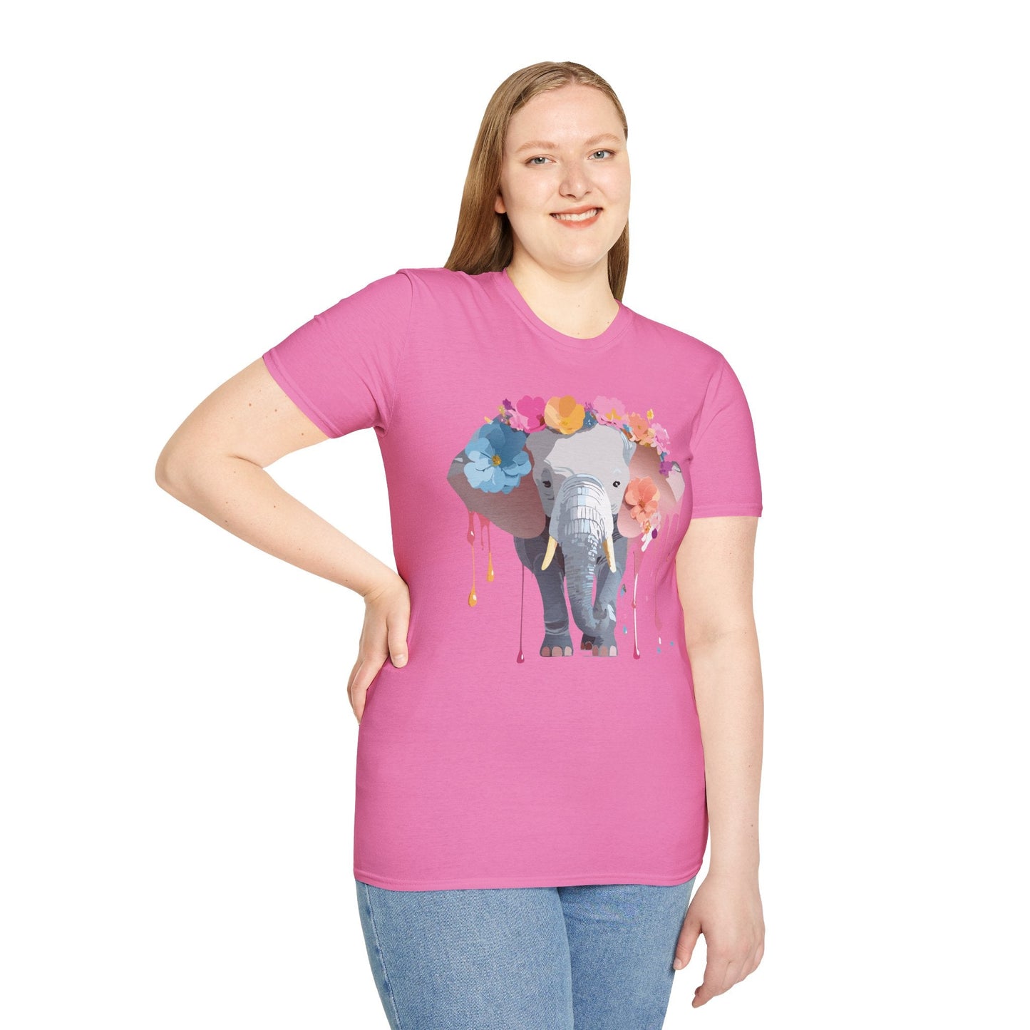 Elephant T Shirt Unisex Softstyle Gildan 64000 Elephant On T Shirt Animation Animals Tee