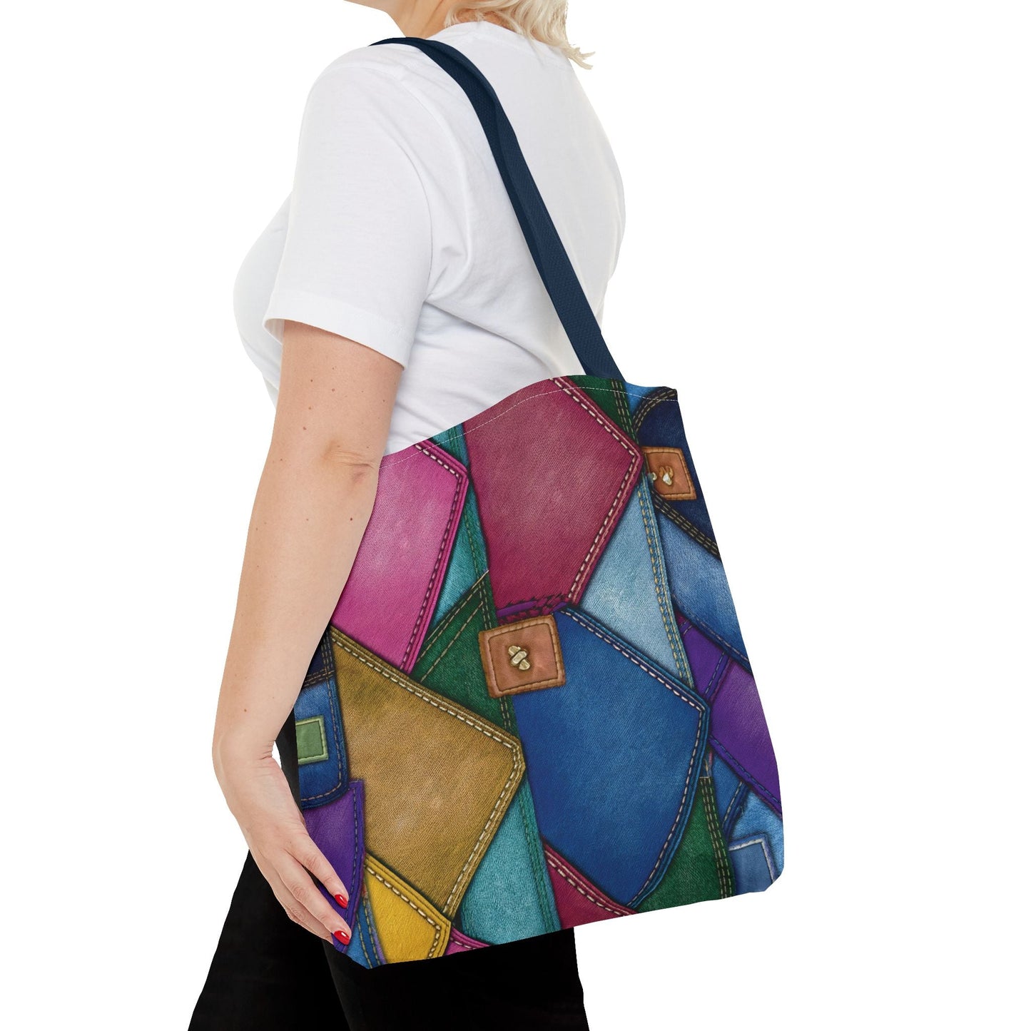 Denim Canvas Bag, Tote Bag Denim Printify