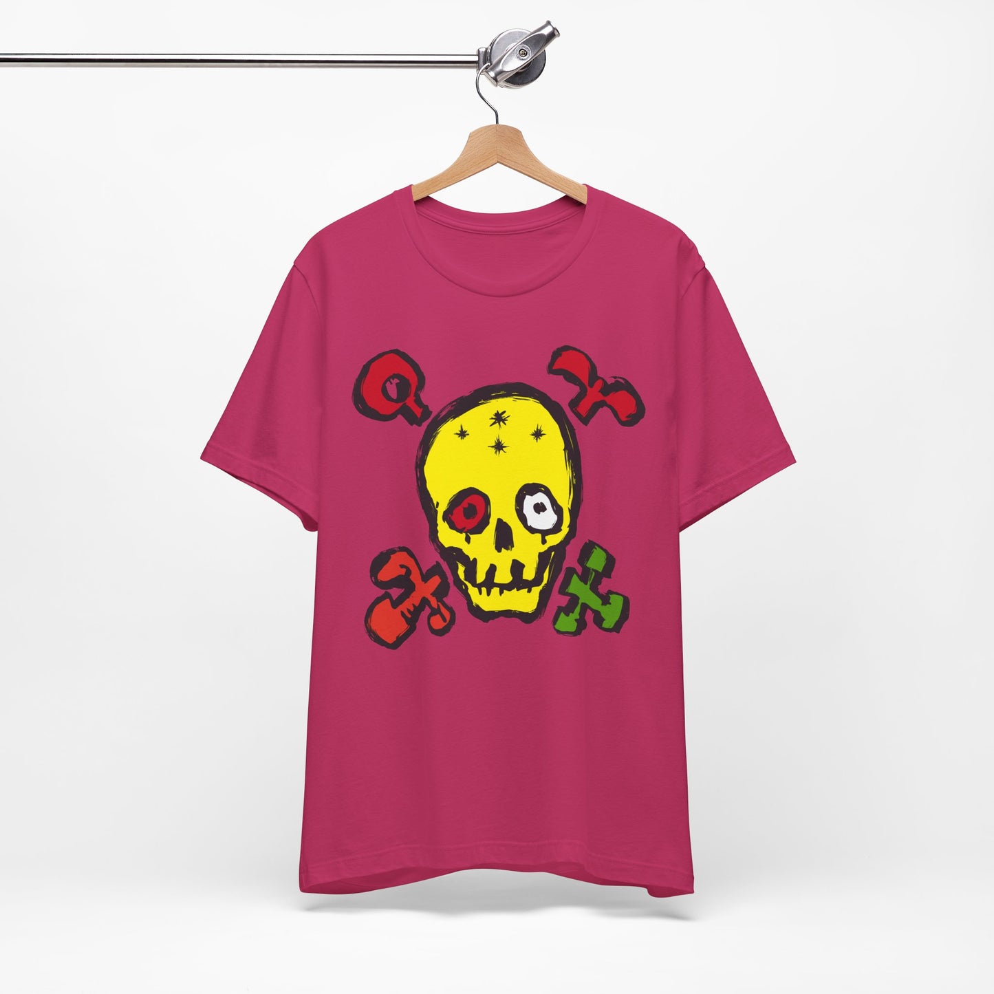 Yellow Skull Graphic Design Tee, Skull Shirt, Vintage Tees, Art Design T-Shirt, Vintage Graphic Tee, Art Shirts with Skulls