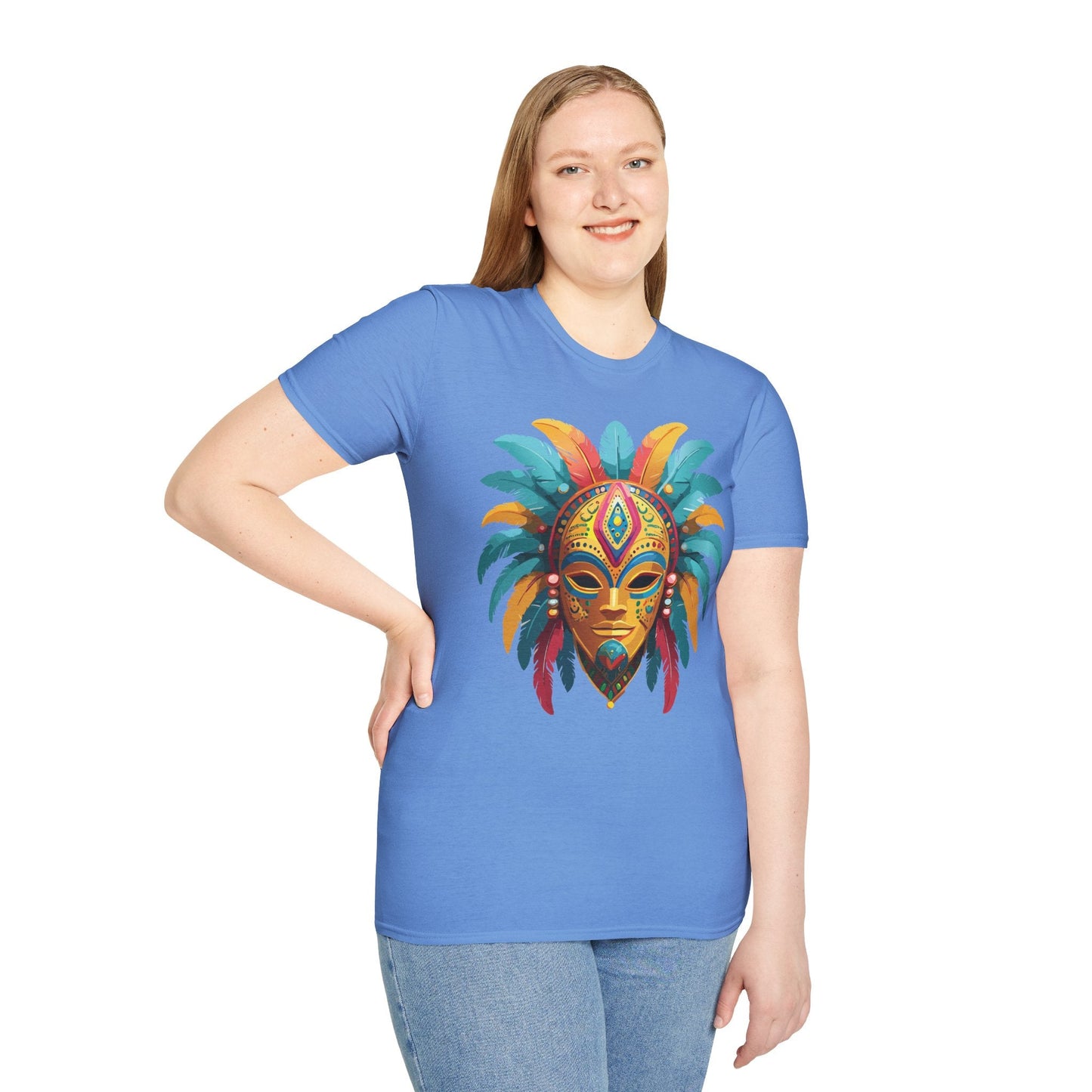Mask Graphic Unisex Cotton Masquerade Design Artwork Tee 25