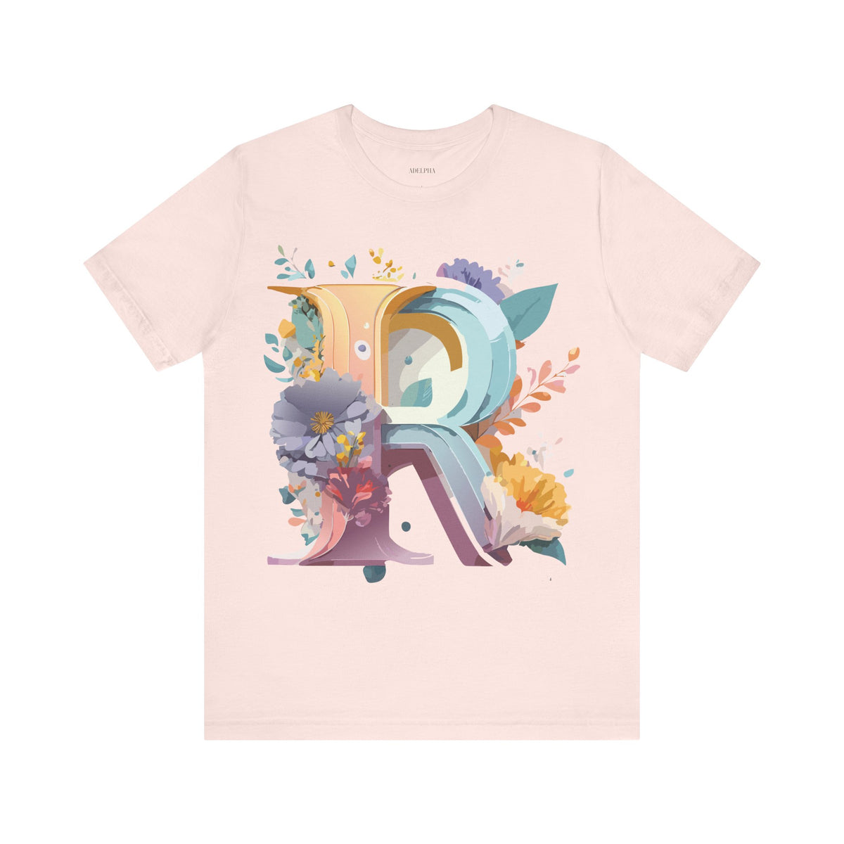Letter R Graphic Unisex Cotton Bella+Canvas Tee with Art Letter Design