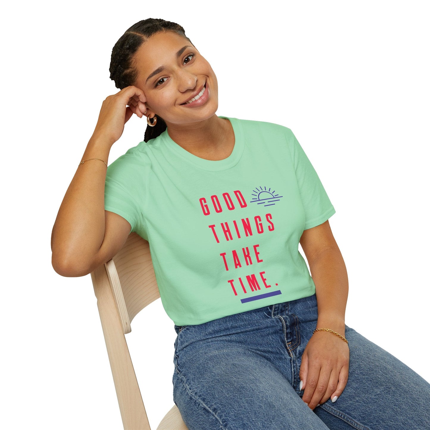 Positive Slogan T Shirt Unisex Gildan Softstyle 64000 Ring Spun Cotton Tee With Positive Words
