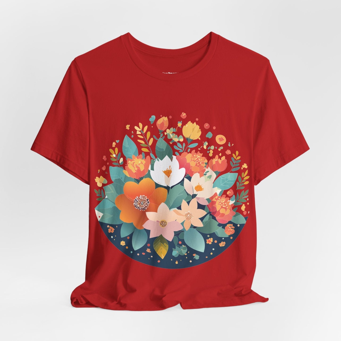 Floral Flowers Shirt Unisex Lightweight Breathable Jersey Tee Floral Pattern Short Sleeve