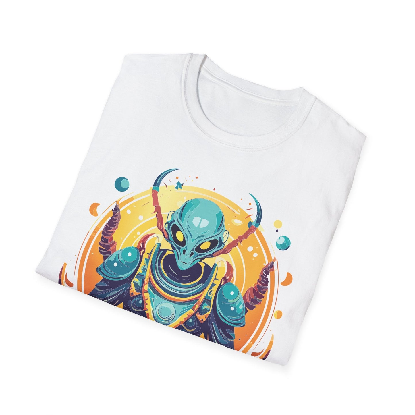 Alien Graphic Unisex Cotton Softstyle UFO Artwork Tee 16