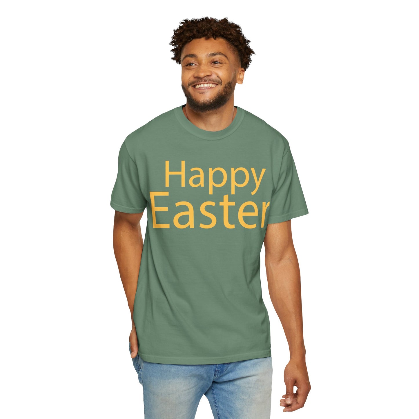 Happy Easter T-Shirt, Tee Shirt with Easter Signature, T Shirt with Easter Prints, Tee Shirt with Easter Design