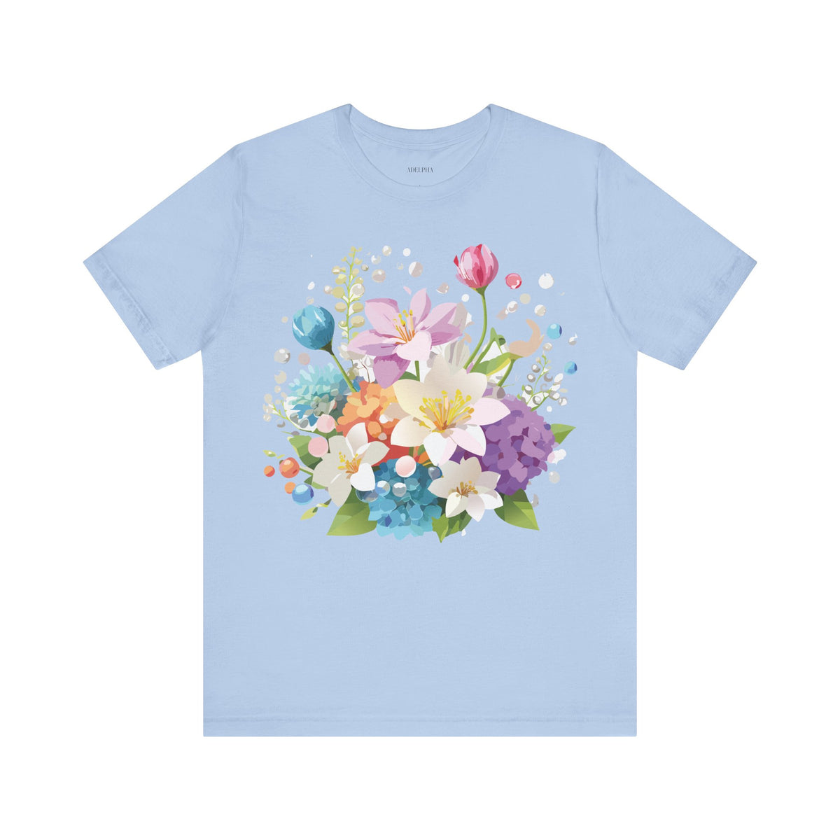 Floral Graphic Tee Shirt - Bella+Canvas Unisex 100 Cotton 20