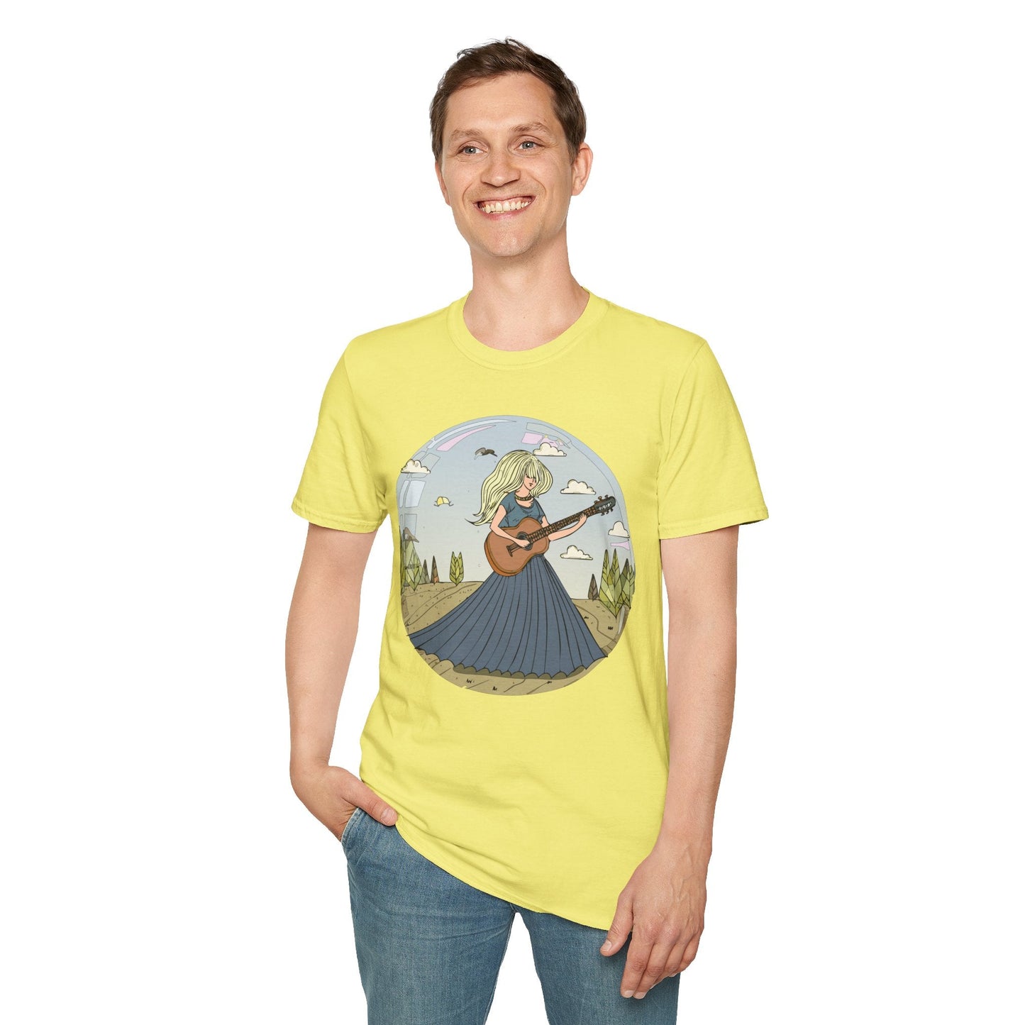 Womens Graphic T Shirt Art Design Tee Softstyle Cotton Ring-Spun Unisex Short Sleeve