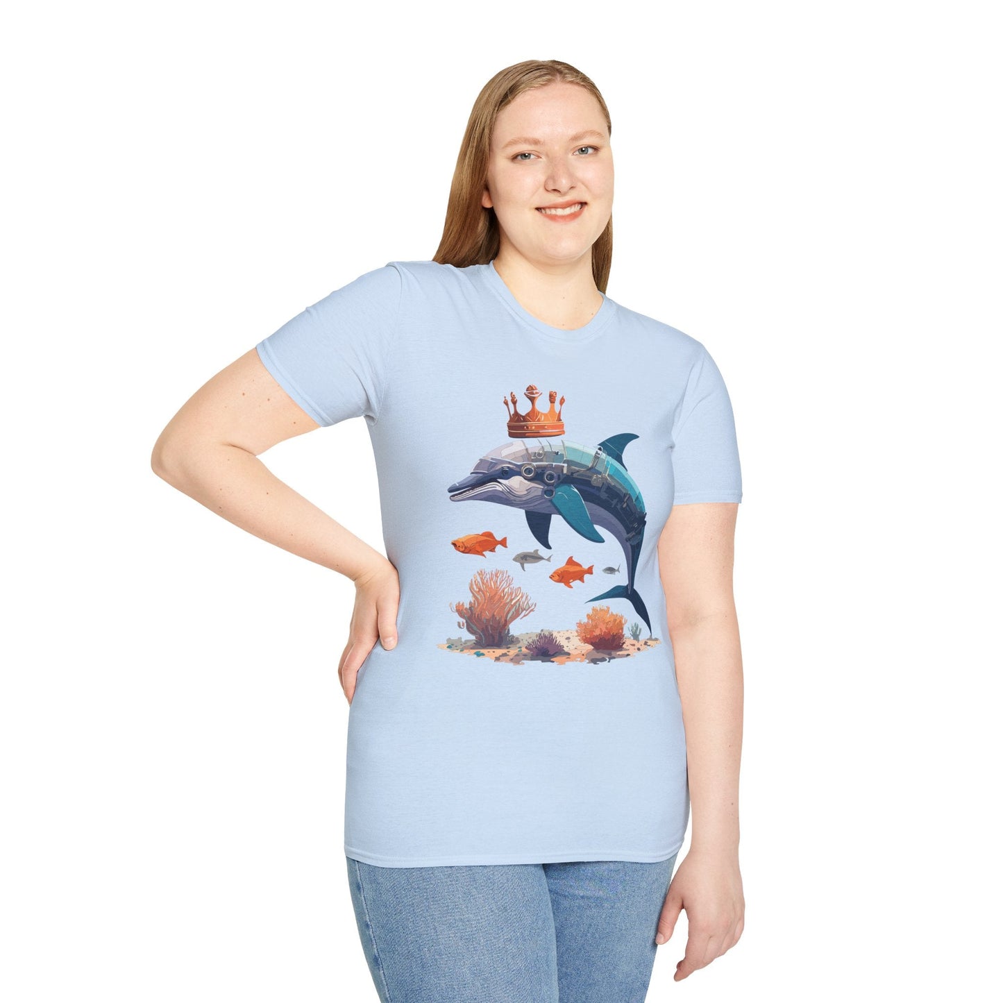 Dolphin Shirt Unisex Softstyle Short Sleeve Tee Gildan 64000 100 Percent Ring Spun Cotton