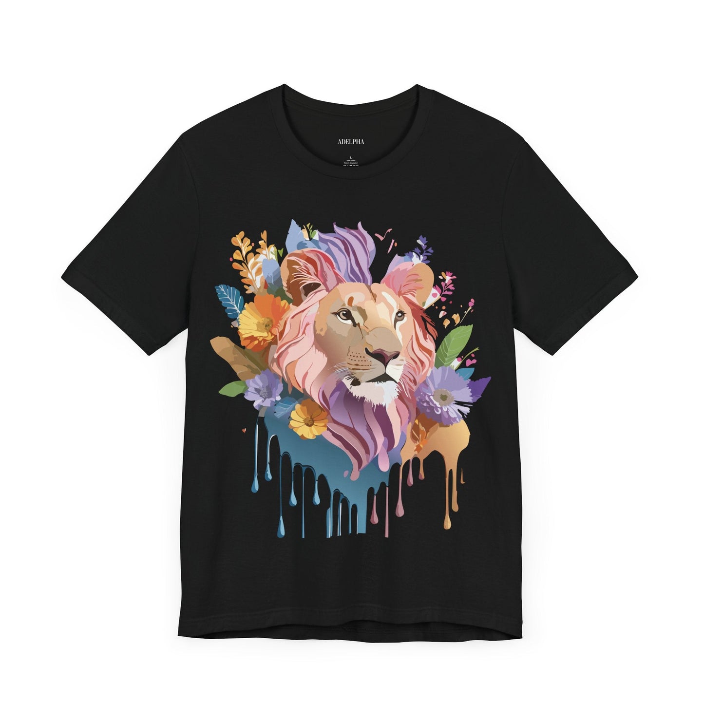 Lion Graphic Tee Unisex Short Sleeve Art Design From Adelpha Premium Vintage Inspired Tee