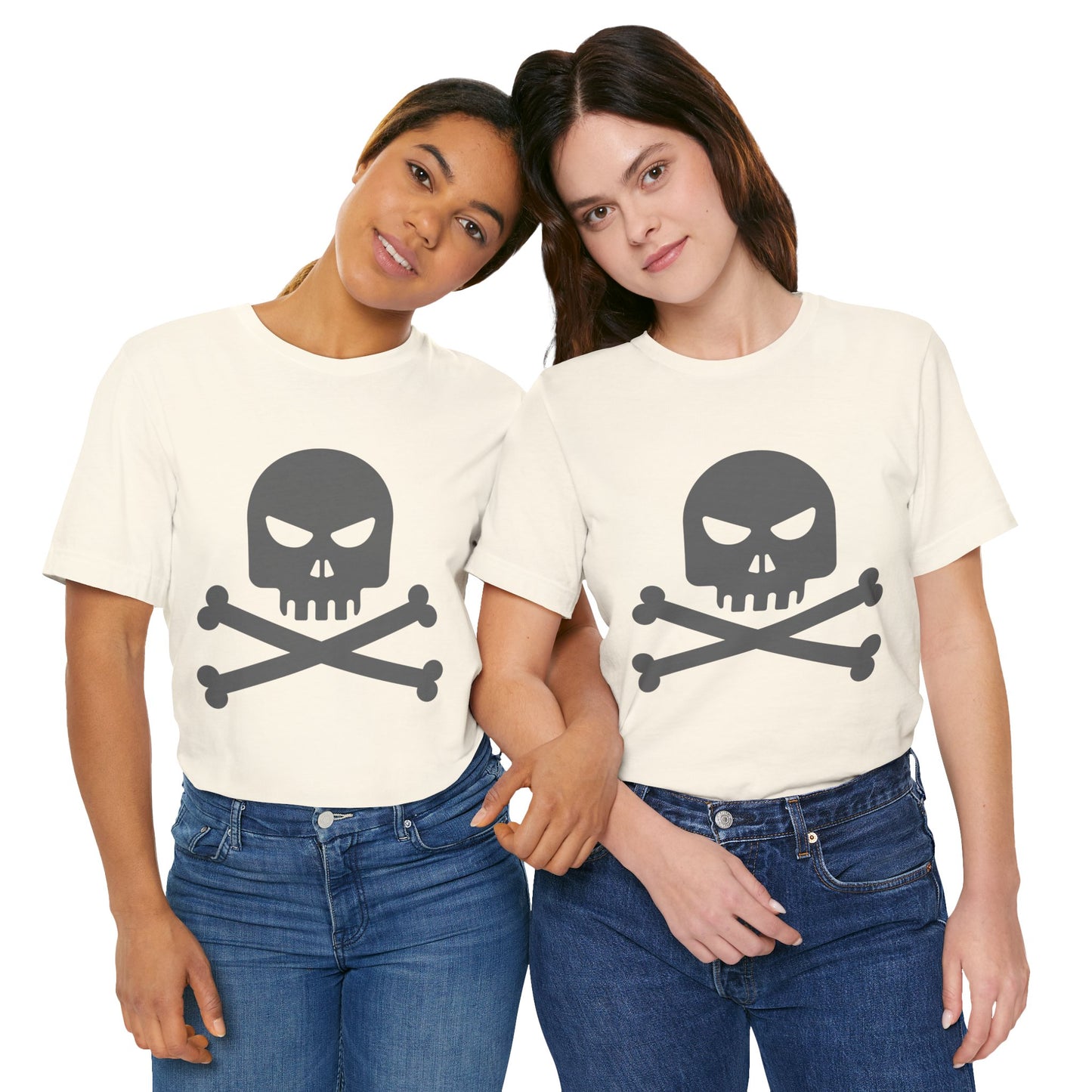 Unisex-T-Shirt aus Baumwolle mit Totenkopf