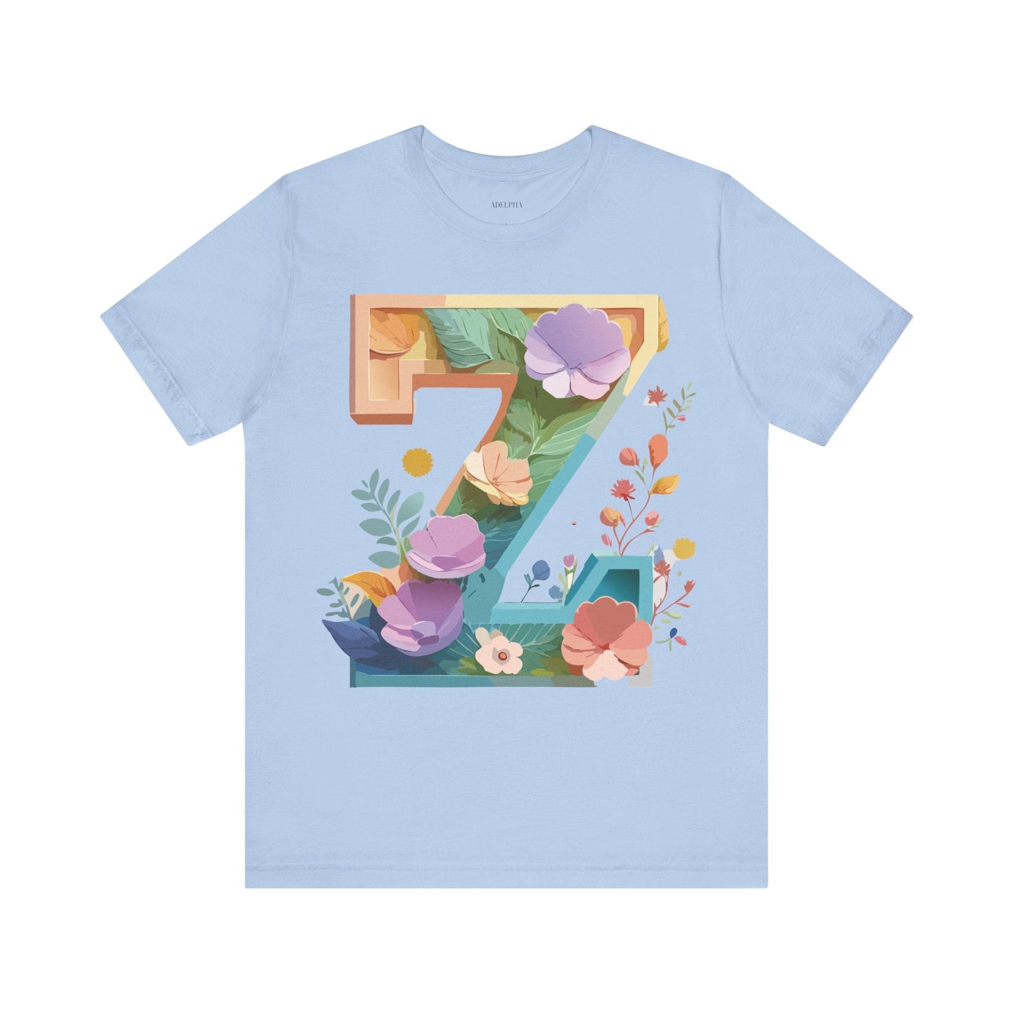 Unisex Letter Z Graphic Tee  Vintage Inspired Art Short Sleeve