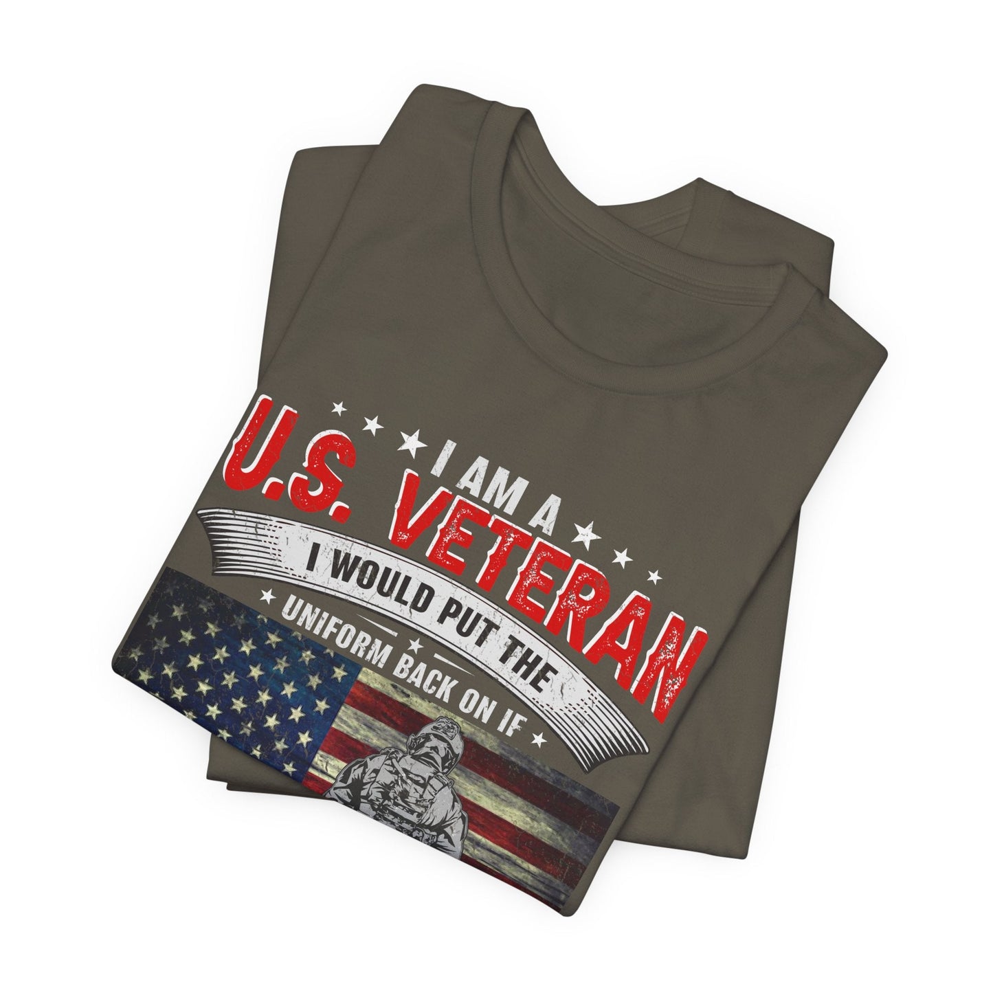 Army Veteran Patriotic Graphic Design Unisex Cotton T-Shirt v25