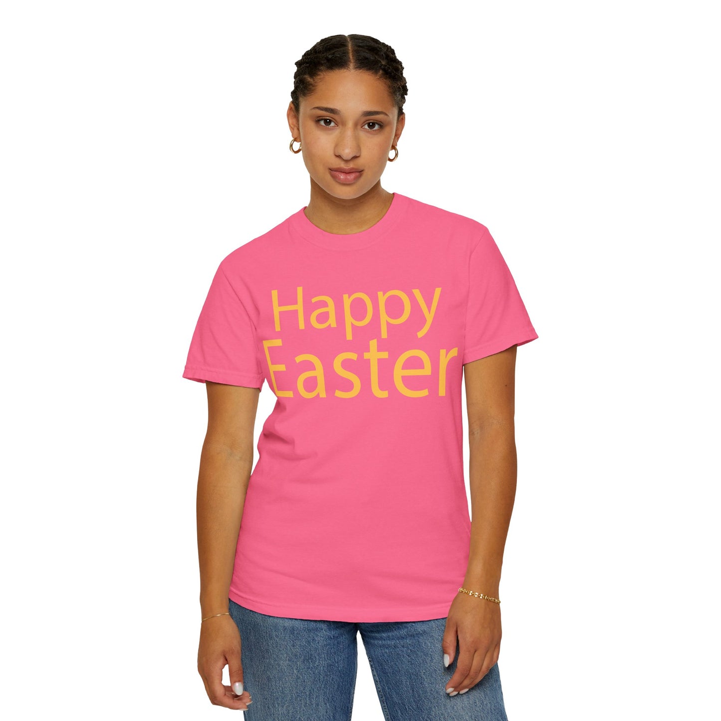 Happy Easter T-Shirt, Tee Shirt with Easter Signature, T Shirt with Easter Prints, Tee Shirt with Easter Design