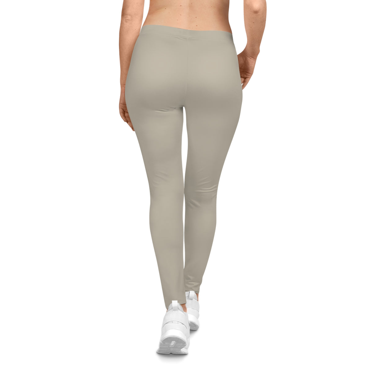 Beach Stone Tan Color Women's Poly-Span Casual Leggings XS-2XL