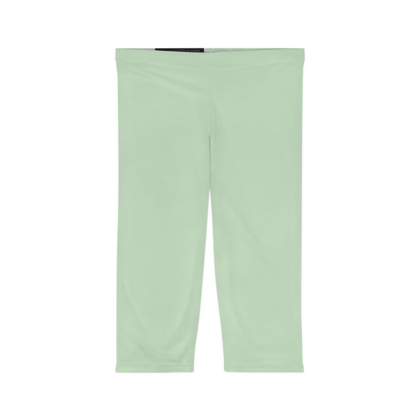Light Green Mist Color Women's Brushed Suede Poly Span Casual Capri Leggings XS-2XL