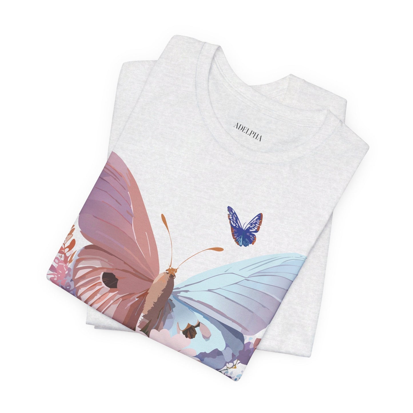 Butterfly Graphic Unisex 100 Cotton Lightweight Vintage Floral Design Jersey Tee 69